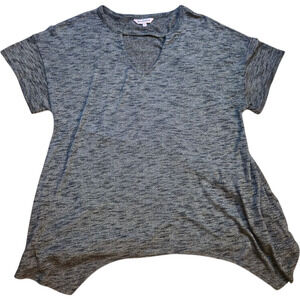 Juicy Couture Gray Asymmetrical Hem Stretch Tee Shirt Top M Grunge Y2K